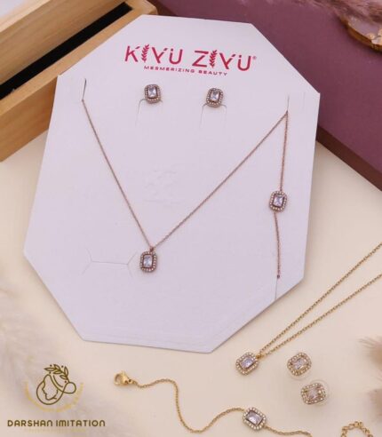 Elegant Square Crystal Jewelry Set