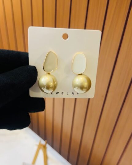 Golden Pearl Drop Earrings