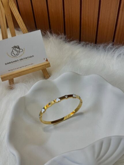 Heart Motif Baby Kada with Stone