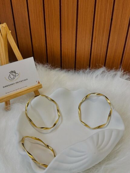 Twisted Gold Finish Baby Bangles