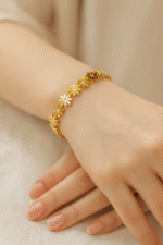 Baby kada with floral design with stone
