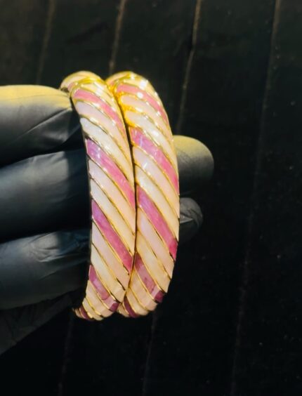 Minakari pink white Kada one piece