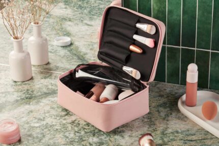 Pink Travel Makeup Bag